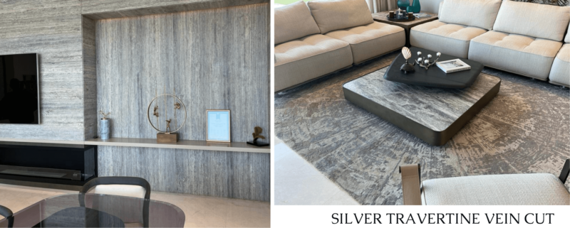 Silver Travertine Vein Cut