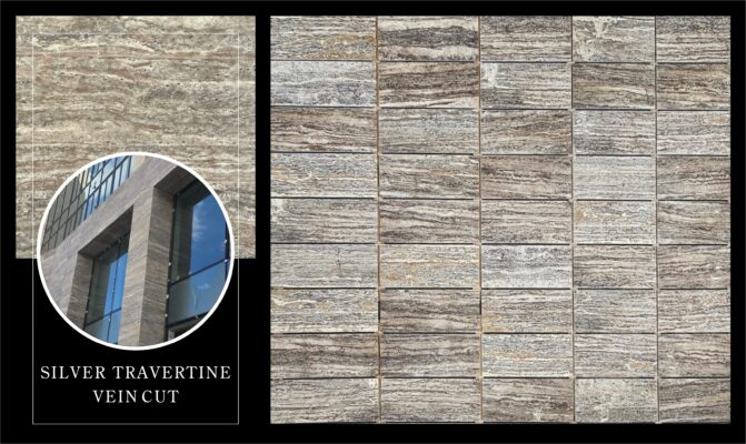 Silver Travertine Vein Cut