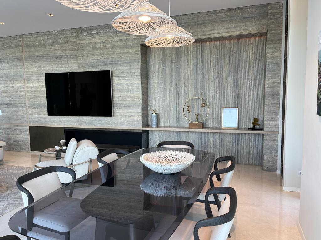 Productos de travertino plateado