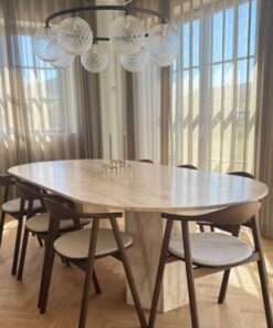 Esstisch aus Classic Travertin Vein Cut