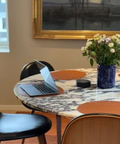 Runder Esstisch aus Calacatta-Marmor