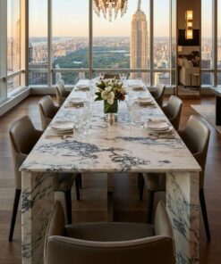 Calacatta Mermer Özel Tasarım Yemek Masası