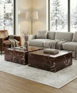 Elazığ Cherry Marble Coffee Table