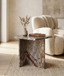 Mesa Auxiliar de Mármol Rain Forest Brown