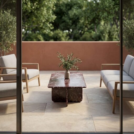 Table Basse en Marbre Elazığ Cherry<br> – Image 2