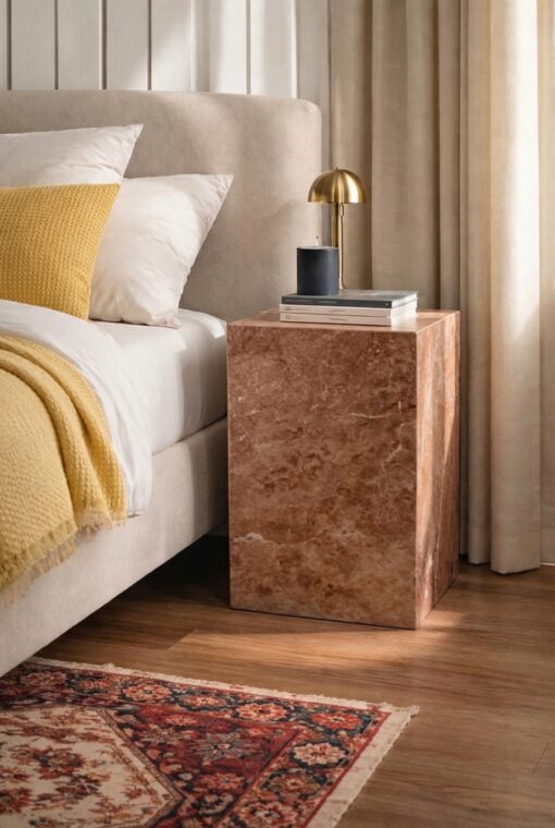 Mesa de Centro en Cubo de Travertino Rojo - Imagen 3