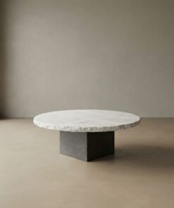 Couchtisch aus Afyon White Marmor mit Split-Face-Oberfläche