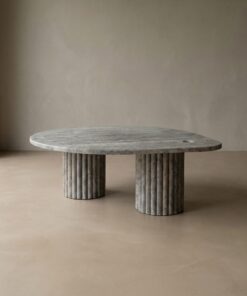 Mesa de Centro de Travertino Silver<br>