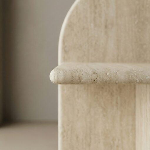 Table Basse d’Appoint en Travertin Classique<br> – Image 3