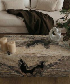 Mesa de Centro de Travertino Silver