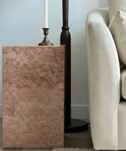 Mesa de Centro en Cubo de Travertino Rojo