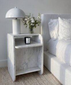 Mesita de Noche de Mármol Carrara