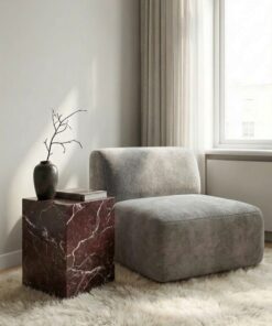 Elazığ Cherry Marble Cube Coffee Table