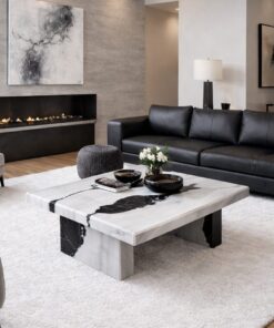 Panda White Marble Coffee Table